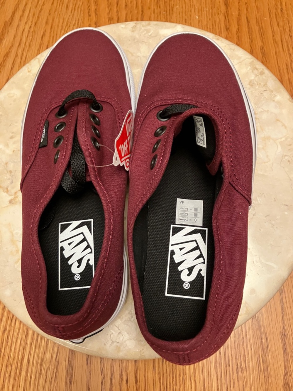Vans Slip-On Sneakers Burgundy with White Sole - Picture 2 of 4
